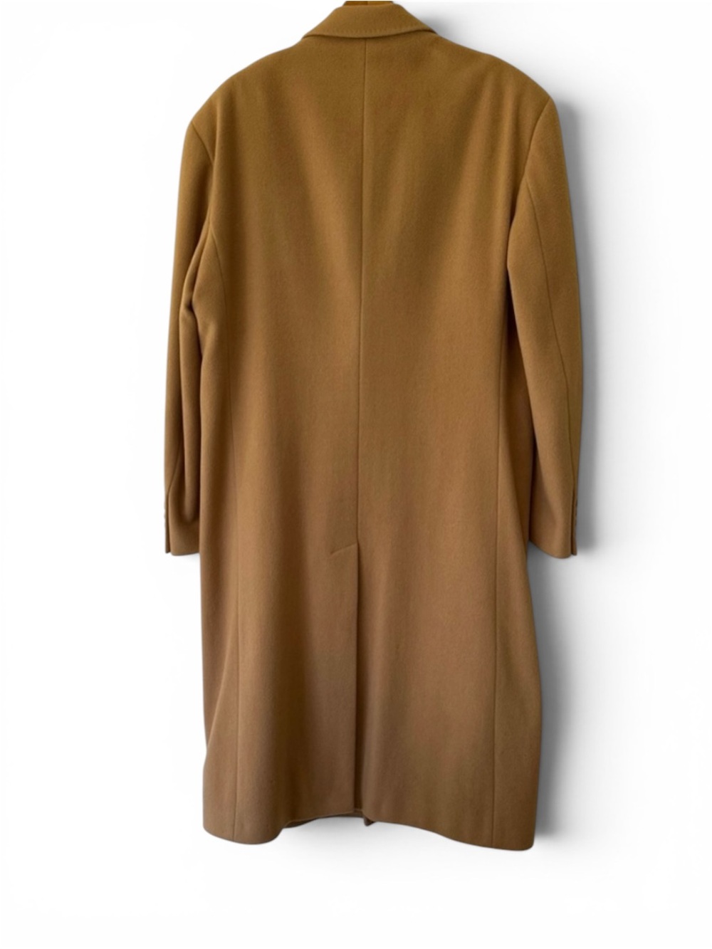 Battaglia Camel Cashmere Blend Top Coat Men’s Large Made in Italy Wool Overcoat - Picture 2 of 6